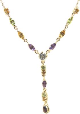 Multi gemstone Y necklace