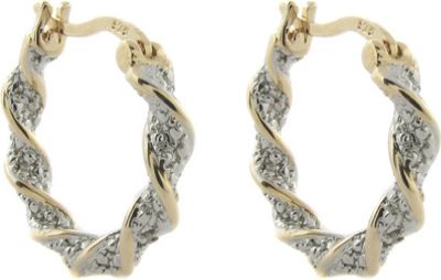 Twisted Hoops With Diamond Accents