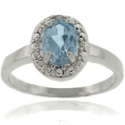 Blue Topaz and Diamond Ring