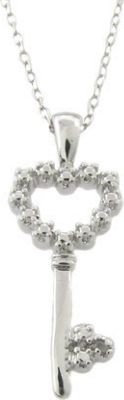 Heart key Diamond Accent Pendant
