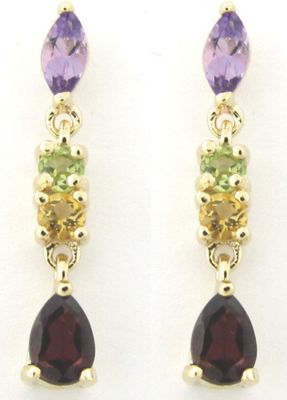Multi gemstone Drop Earrings