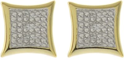 Cluster Post Earrings With Diamond Accents