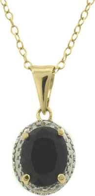 Sapphire Oval Pendant With Diamond Accents