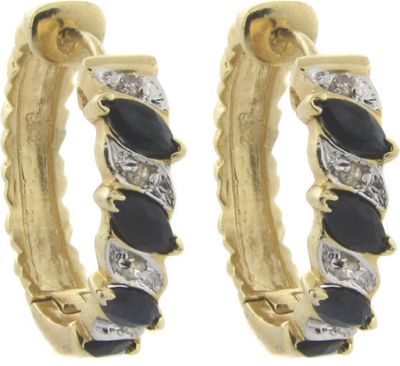 Marquise Sapphire and Diamond Earrings