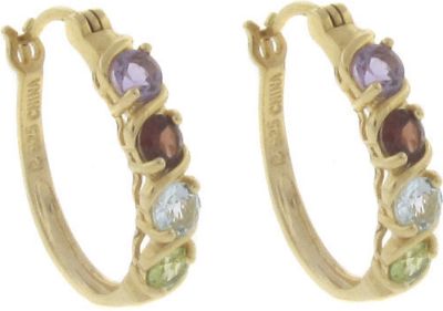 Multi gemstone Hoops