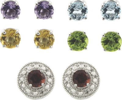 5 pair Interchangeable Gemstone Earrings