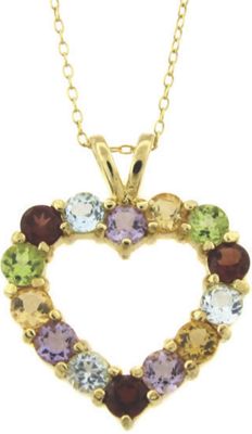 Multi gemstone Heart Pendant