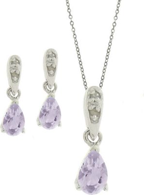 Amethyst and Diamond Pear Set