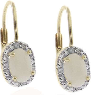 Birthstone Leverback Earrings With Diamond Accents