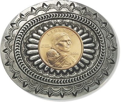 Sacagawea Golden Dollar Belt Buckle