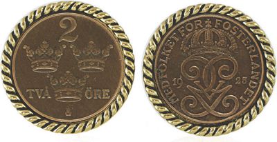 Swedish Coin Ore Crown Cufflinks