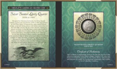 Obsolete American Silver Coin seated Liberty Silver Qtr