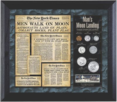 NY Times Man Lands On Moon Coin stamp Collection