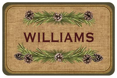 Personalized Lodge Pine Mat