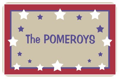 Personalized Star Grid Border Mat