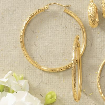 diamond cut hoops