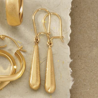 satin drop wire earrings