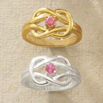 genuine birthstone knot ring