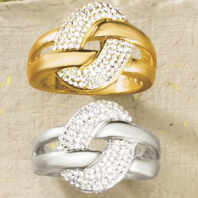 swarovski crystal oval ring