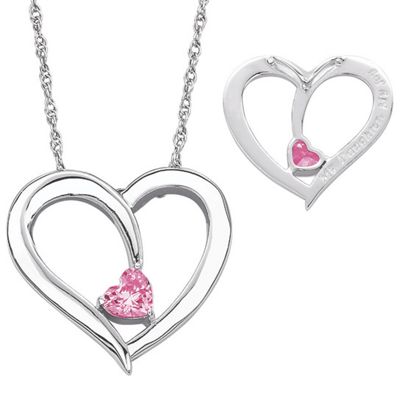 birthstone heart pendant