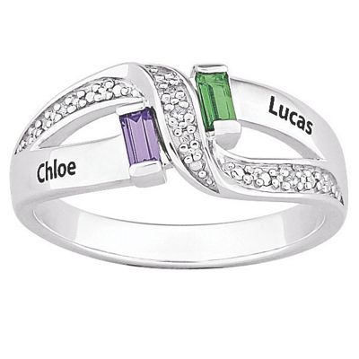couple simulated birthstone ring