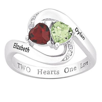 personalized two heart couple s ring