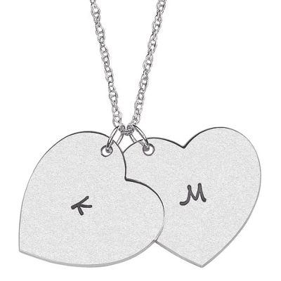 personalized heart duo initial pendant