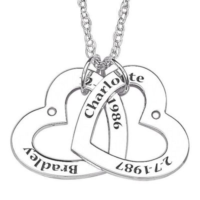 personalized heart charms pendant