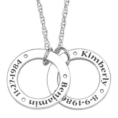 personalized circle charm pendant
