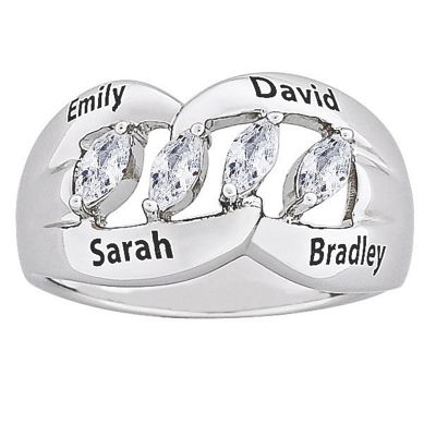 personalzied family marquise ring