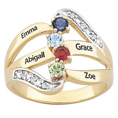 goldtone personalized family ring