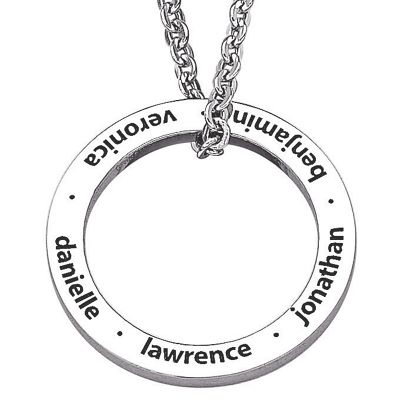 personalized family circle pendant