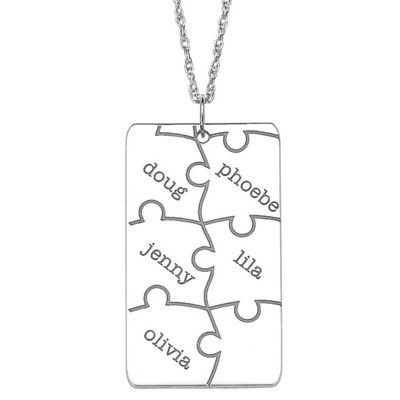 personalized family puzzle pendant