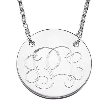 monogramed round pendant