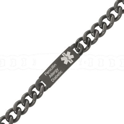 black men s medical alert bracelet