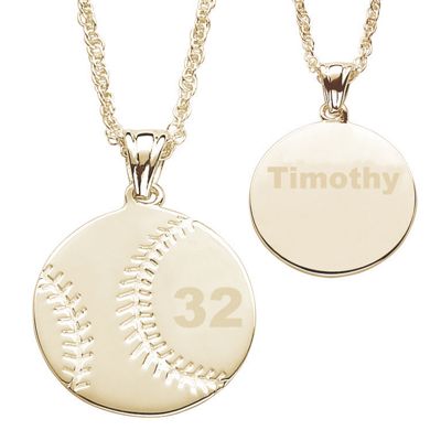 goldtone personalized sports ball pendant