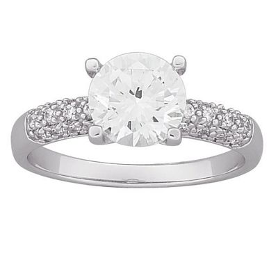 cubic zirconia solitaire engagement ring