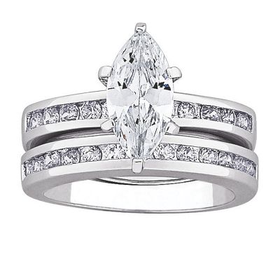 marquise cubic zirconia bridal set