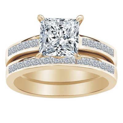 princess cut cubic zirconia bridal set