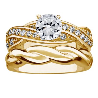 Cubic Zirconia Twist Bridal set