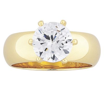 solitaire cubic zirconia with wide band