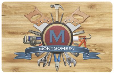 personalized handyman name monogram mat