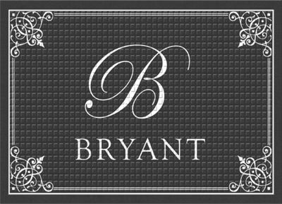personalized script monogram mat
