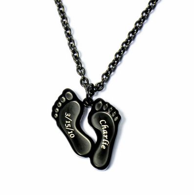personalized baby footprint pendant