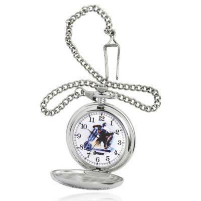 personalized silvertone marvel pocket watch
