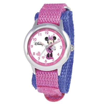 personalized pink purple disney minnie watch