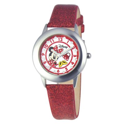 personalized red disney minnie watch