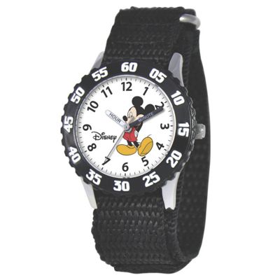 personalized woven strap mickey mouse watch