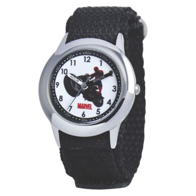 personalized marvel black strap spiderman watch