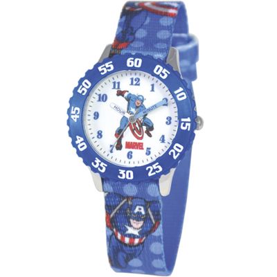 personalized marvel blue captain america watch